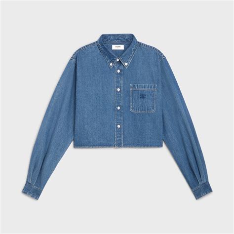 CROPPED SHIRT IN UNION OCEAN WASH DENIM 